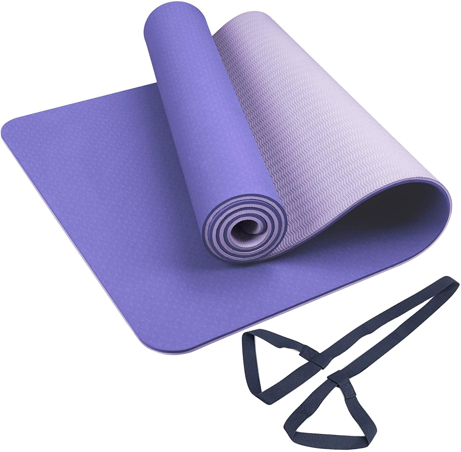 Non-Slip Yoga Mat 8mm with Strap