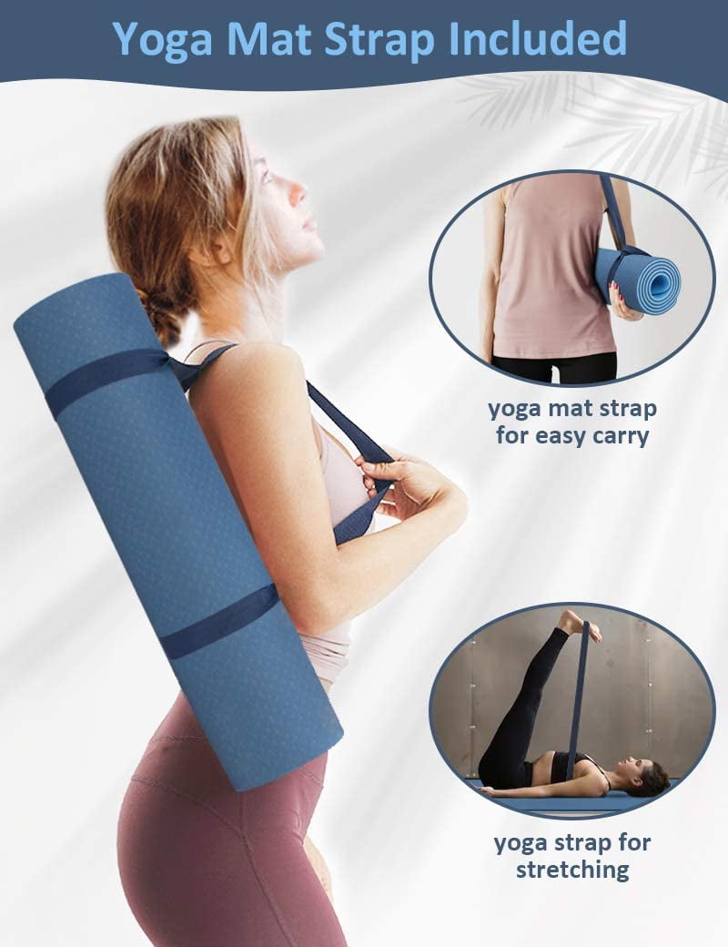 Non-Slip Yoga Mat 8mm with Strap