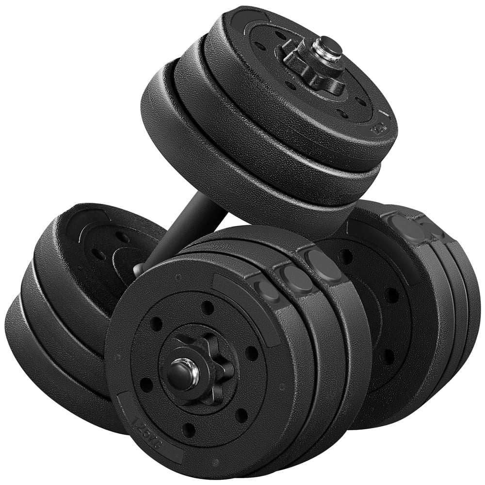 44lb Adjustable Dumbbell Set, Black