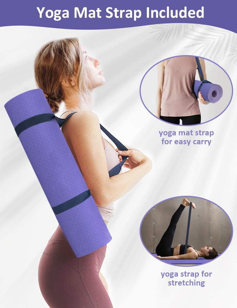 Non-Slip Yoga Mat 8mm with Strap