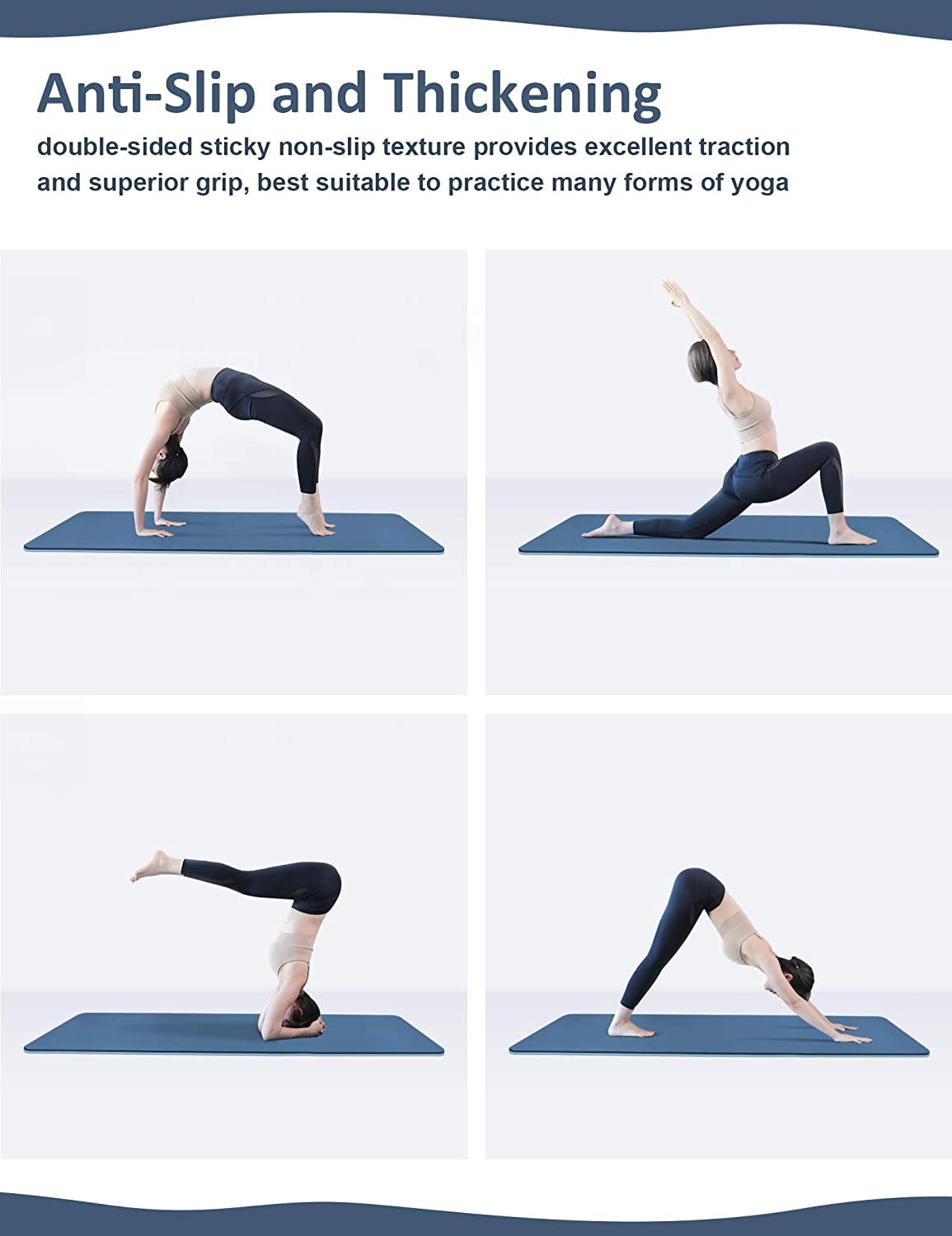 Non-Slip Yoga Mat 8mm with Strap