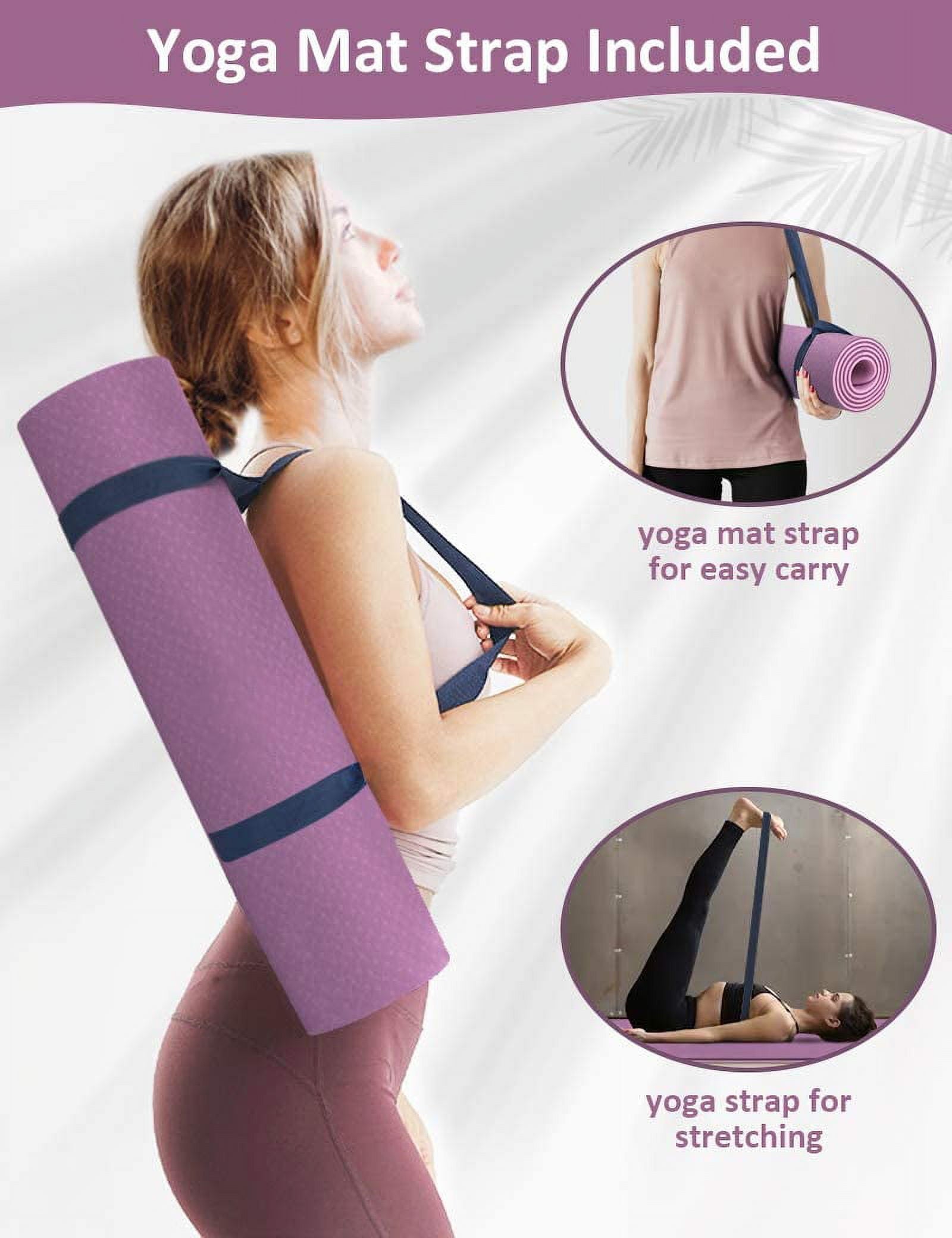 Non-Slip Yoga Mat 8mm with Strap