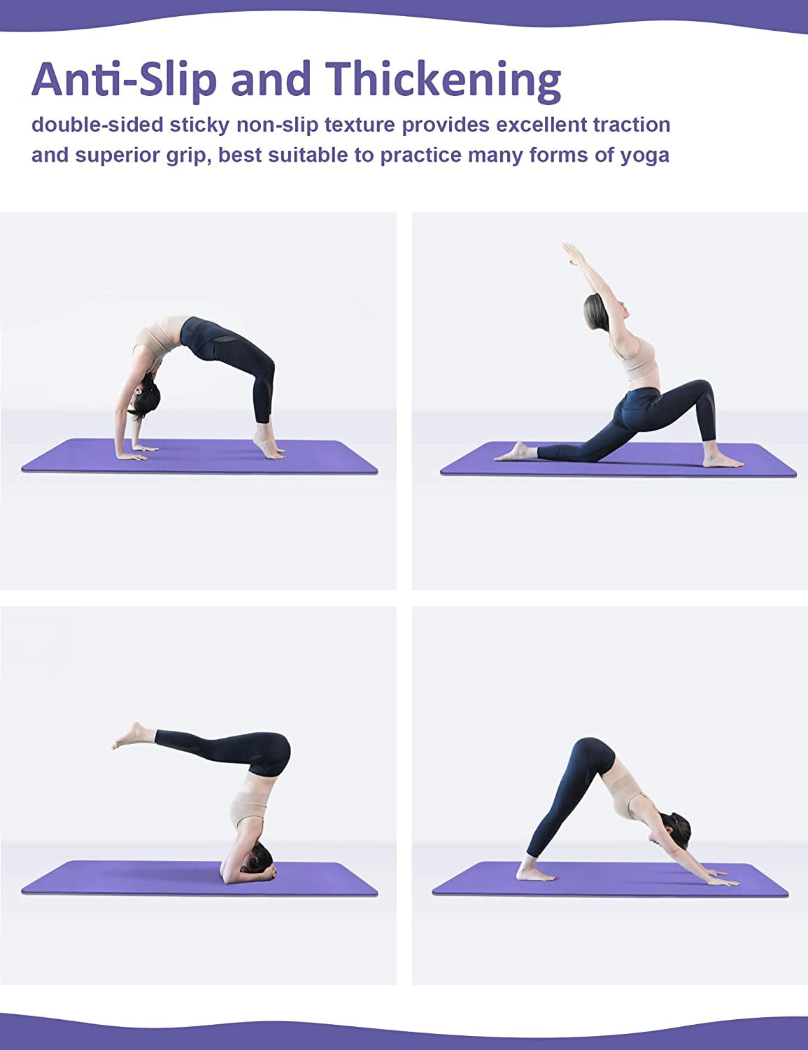 Non-Slip Yoga Mat 8mm with Strap