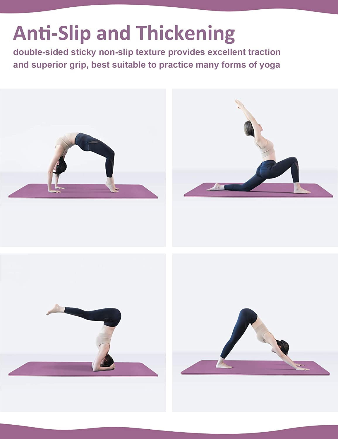 Non-Slip Yoga Mat 8mm with Strap